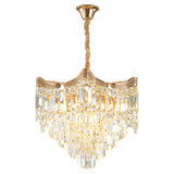 Prismatic Crystal Tiered Adjustable Height Foyer Chandelier Image - 9