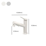 Pull-Out Silver Copper Low Arc Bathroom Sink Faucet #size