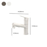 Pull-Out Silver Copper Low Arc Bathroom Sink Faucet Image - 17