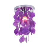 Purple Shell Waterfall LED Flush Mount Ceiling Light Image - 3