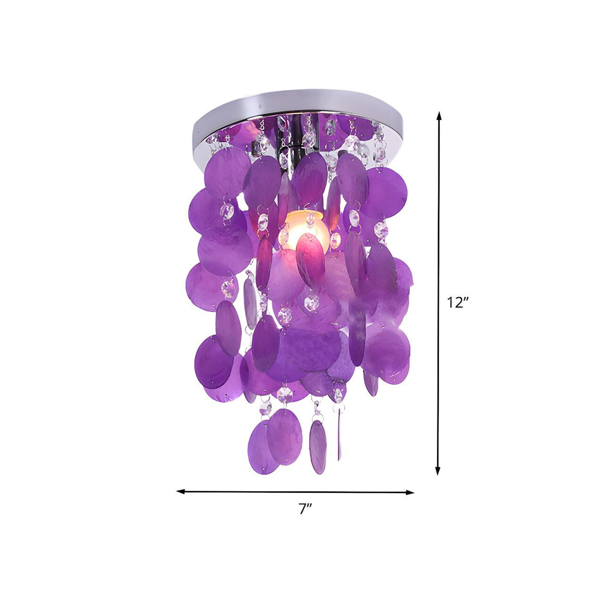 Purple Shell Waterfall LED Flush Mount Ceiling Light Image - 5