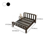 Queen Iron White Adjustable Height Headboard Slat Bed #size