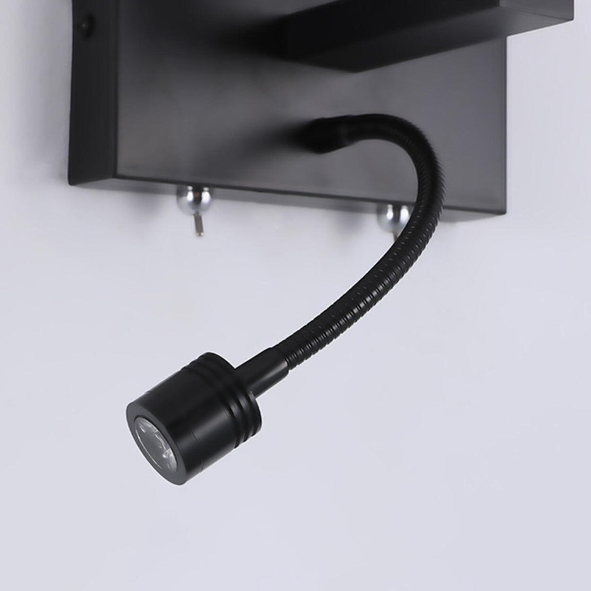 Reading Light Black Fabric Cylinder Bedside Wall Lamp Image - 15