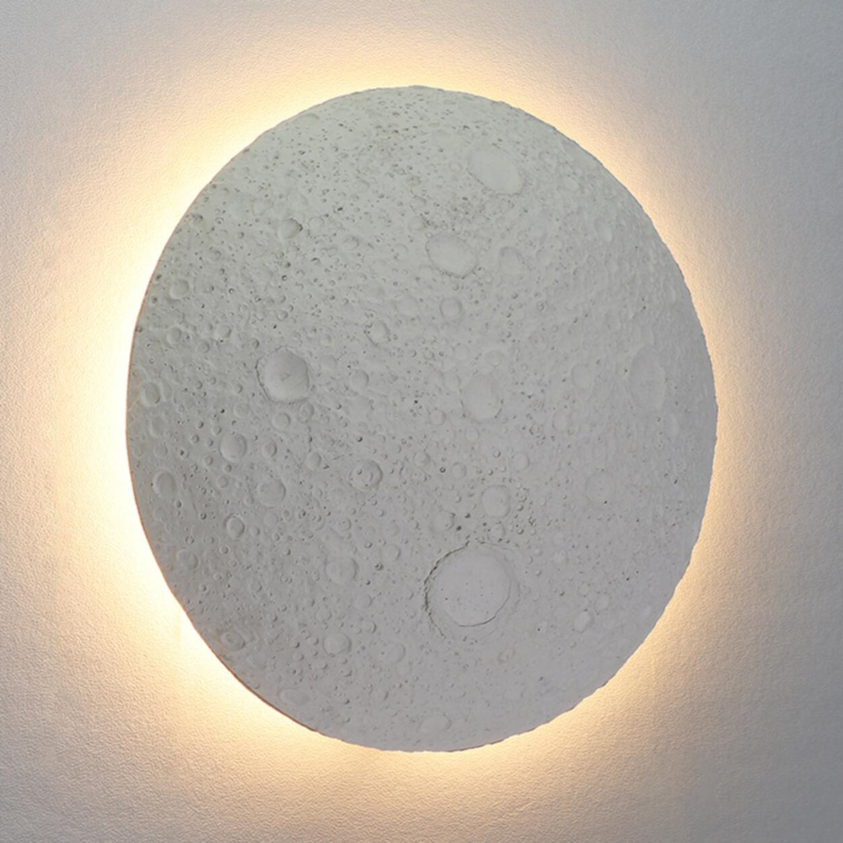 Realistic Crater Design Outdoor Moon Wall Sconce Image - 15