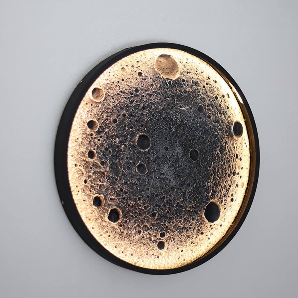 Realistic Crater Design Outdoor Moon Wall Sconce Image - 17