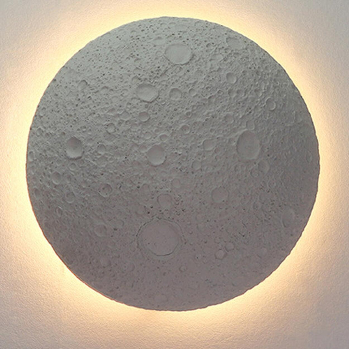 Realistic Crater Design Outdoor Moon Wall Sconce Image - 5