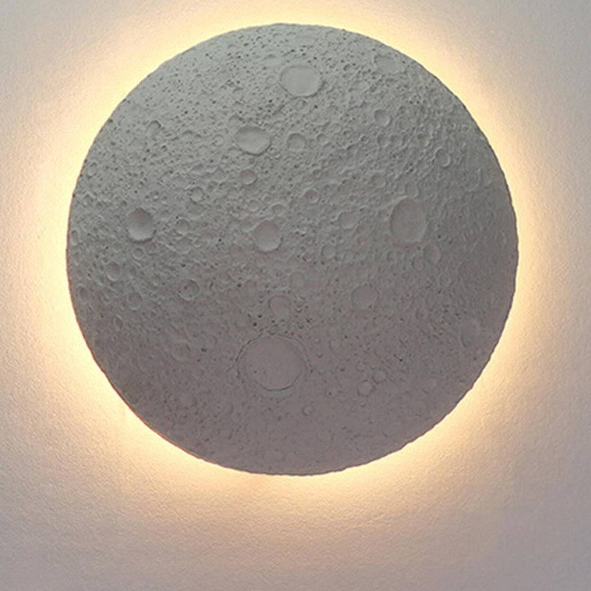 Realistic Crater Design Outdoor Moon Wall Sconce Image - 6