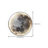 Realistic Grey Metal Moon LED Wall Sconce Light Image - 24