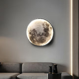 Realistic Grey Metal Moon LED Wall Sconce Light Image - 4