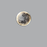 Realistic Grey Metal Moon LED Wall Sconce Light Image - 7