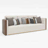 Reception Area Beige Leather Single Sofa and Settee Image - 3