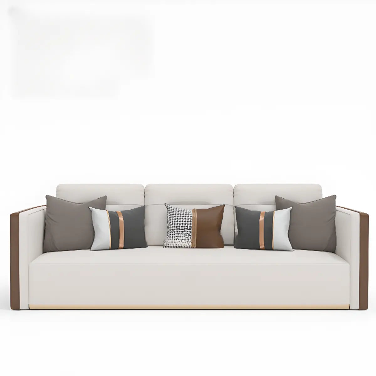 Reception Area Beige Leather Single Sofa and Settee Image - 7