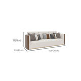 Reception Area Beige Leather Single Sofa and Settee #size