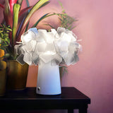 Rechargeable Chic White Flower Pot Geometric Table Lamp Image - 6