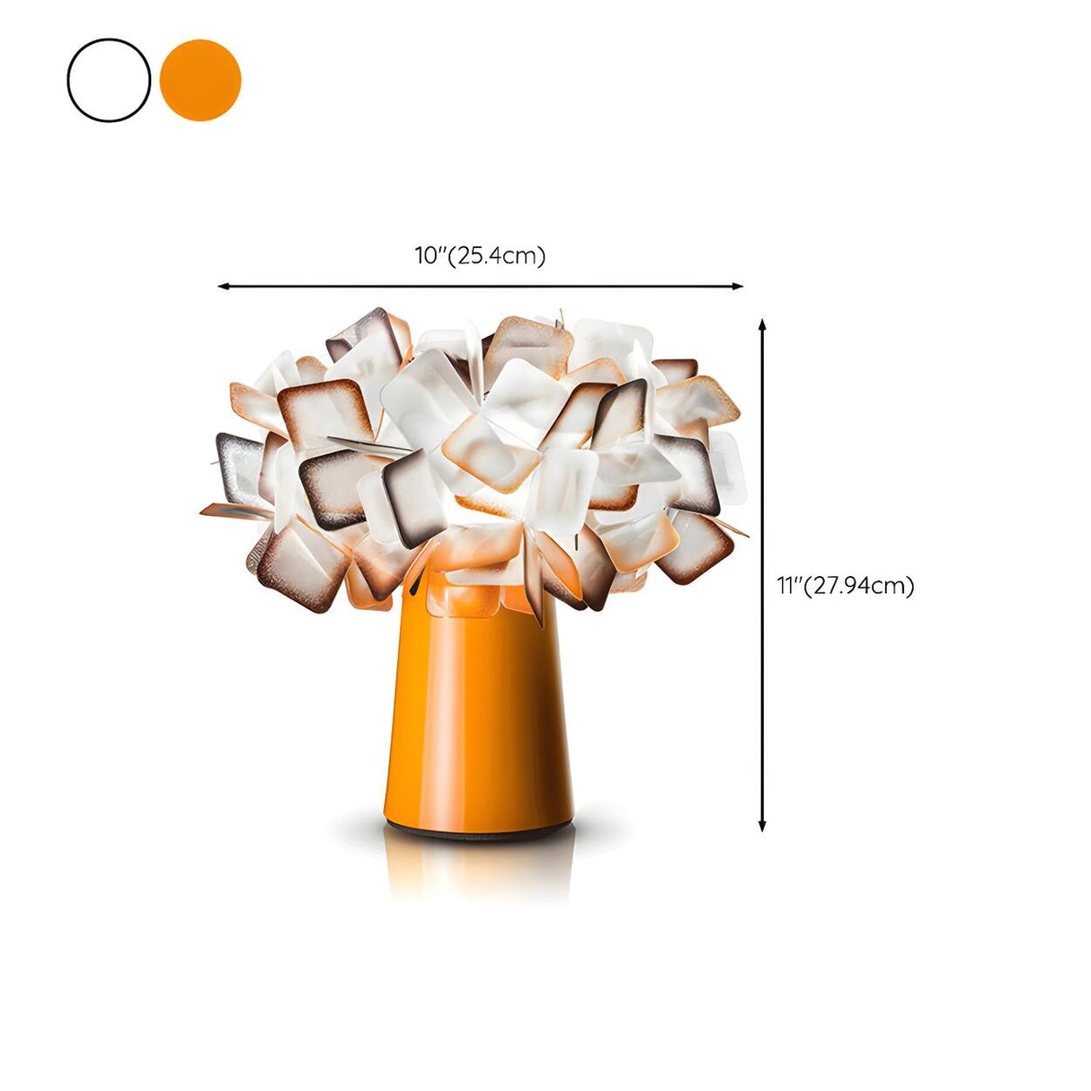 Rechargeable Chic White Flower Pot Geometric Table Lamp 