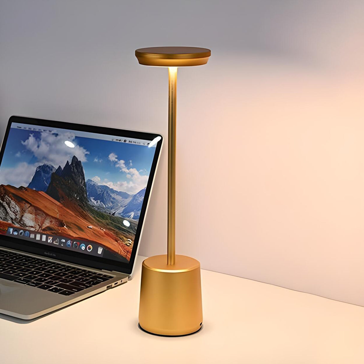 Rechargeable Creative Column Base Metal Table Lamp Image - 11