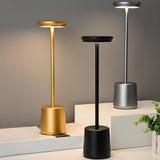 Rechargeable Creative Column Base Metal Table Lamp Image - 3