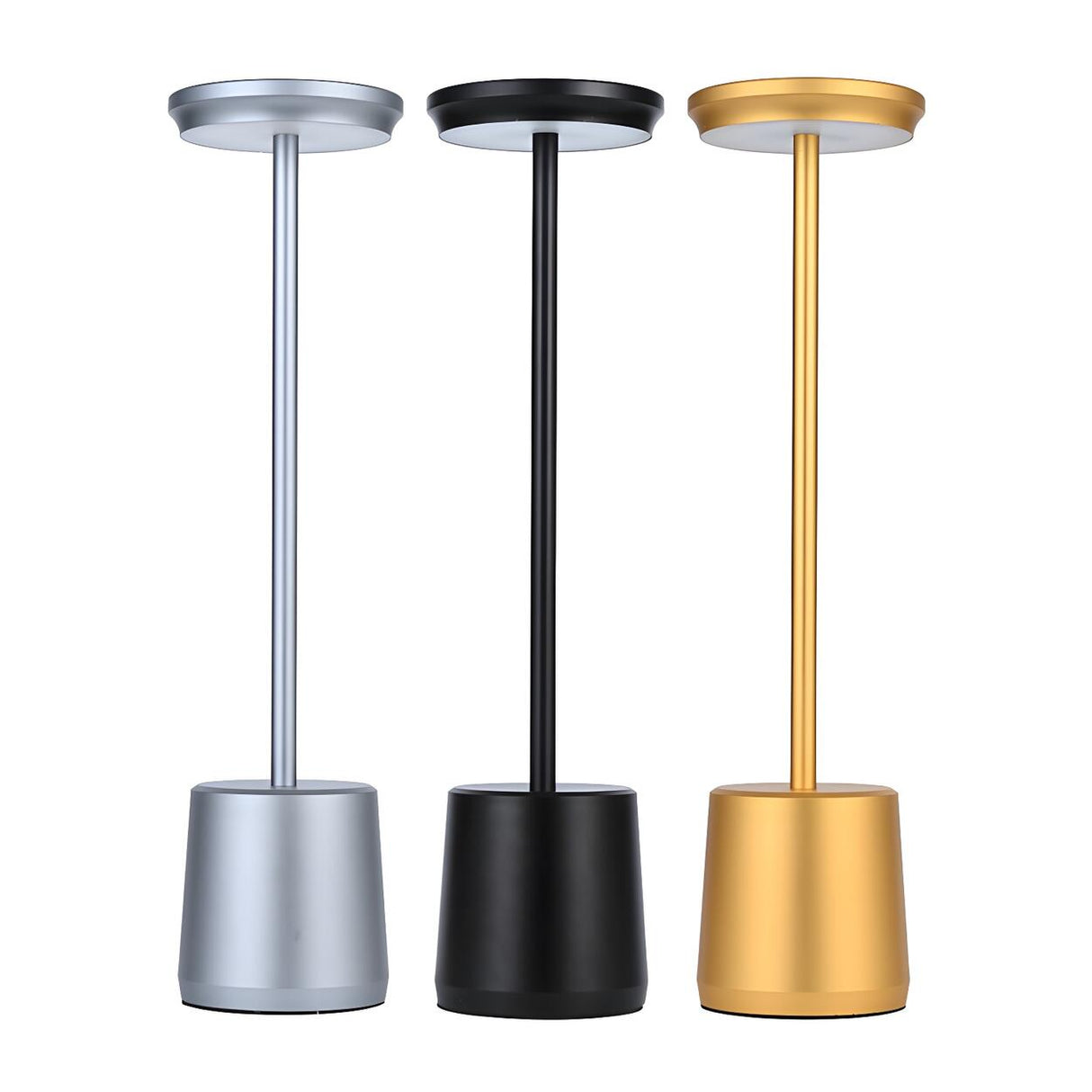 Rechargeable Creative Column Base Metal Table Lamp Image - 5