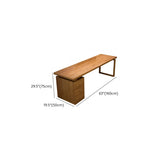 Rectangilar Brown Wooden Drawers Computer Desk for 2 Image - 10