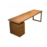 Rectangilar Brown Wooden Drawers Computer Desk for 2 Image - 2