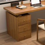 Rectangilar Brown Wooden Drawers Computer Desk for 2 Image - 5