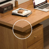 Rectangilar Brown Wooden Drawers Computer Desk for 2 Image - 6