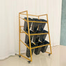 Rectangle 4-Tier Wheel Metal Storage Plant Stand  Gold Image - 15