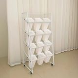 Rectangle 4-Tier Wheel Metal Storage Plant Stand  Gold Image - 17