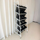 Rectangle 4-Tier Wheel Metal Storage Plant Stand  Gold Image - 36