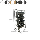 Rectangle 4-Tier Wheel Metal Storage Plant Stand  Gold Image - 38