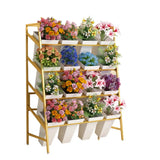 Rectangle 4-Tier Wheel Metal Storage Plant Stand  Gold Image - 4