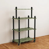 Rectangle Beaded Decor Multi-Tiered Rolling Plant Stand Image - 3