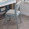 Rectangle Cotton Blue Upholstered Armless Dining Chair Image - 1