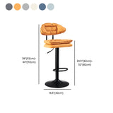 Rectangle Cushion Adjustable Swivel Pedestal Bar Stools #size