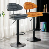 Rectangle Cushion Adjustable Swivel Pedestal Bar Stools Image - 8