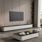 Rectangle Glass Drawers Steel Bunching Coffee Table Image - 9