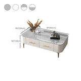 Rectangle Glass Storage Scratch Resistant Coffee Table #size