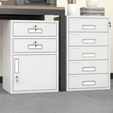 Rectangle Grey Steel Lockable Compact Filing Cabinet Image - 1