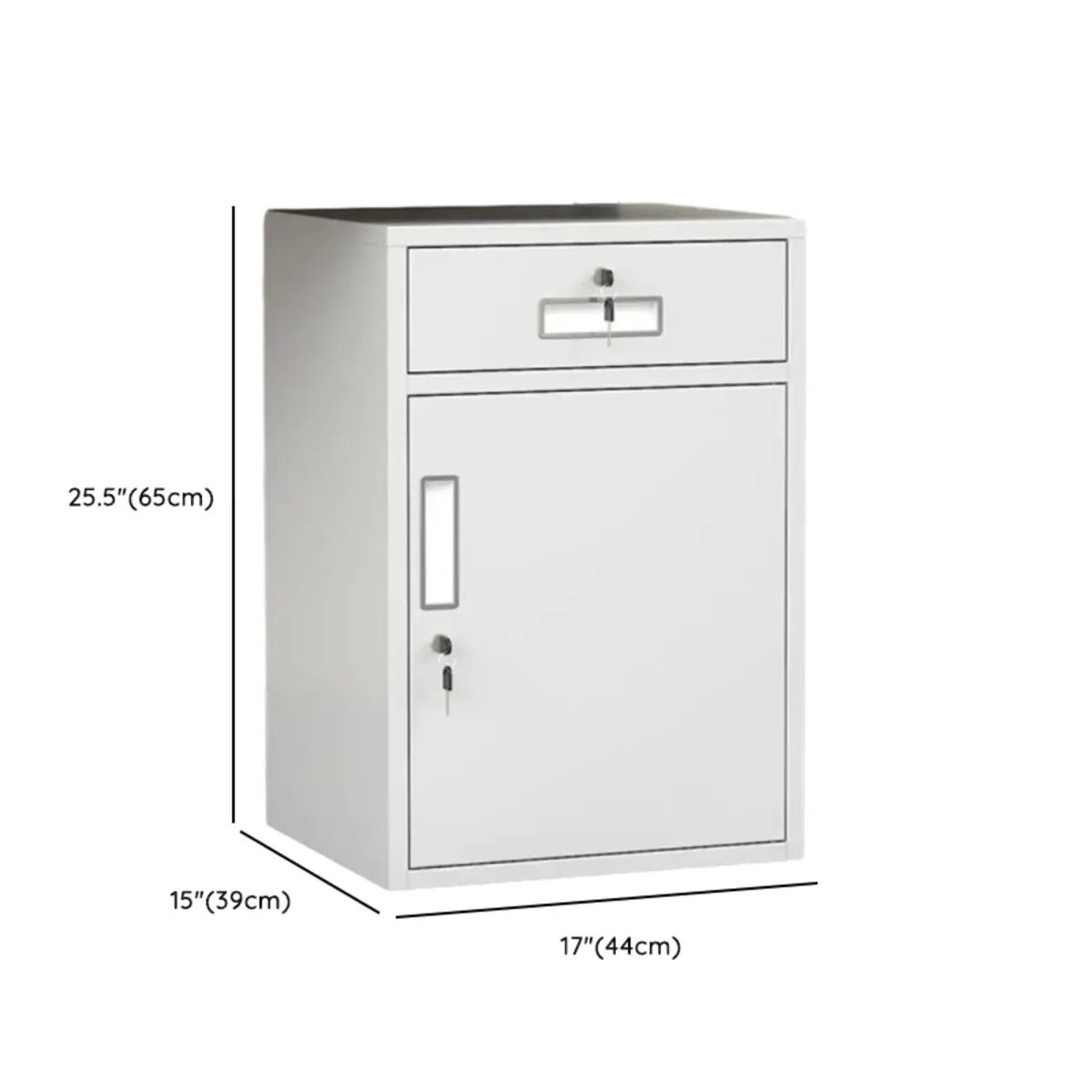 Rectangle Grey Steel Lockable Compact Filing Cabinet 