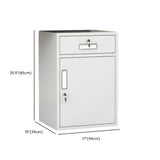 Rectangle Grey Steel Lockable Compact Filing Cabinet #size