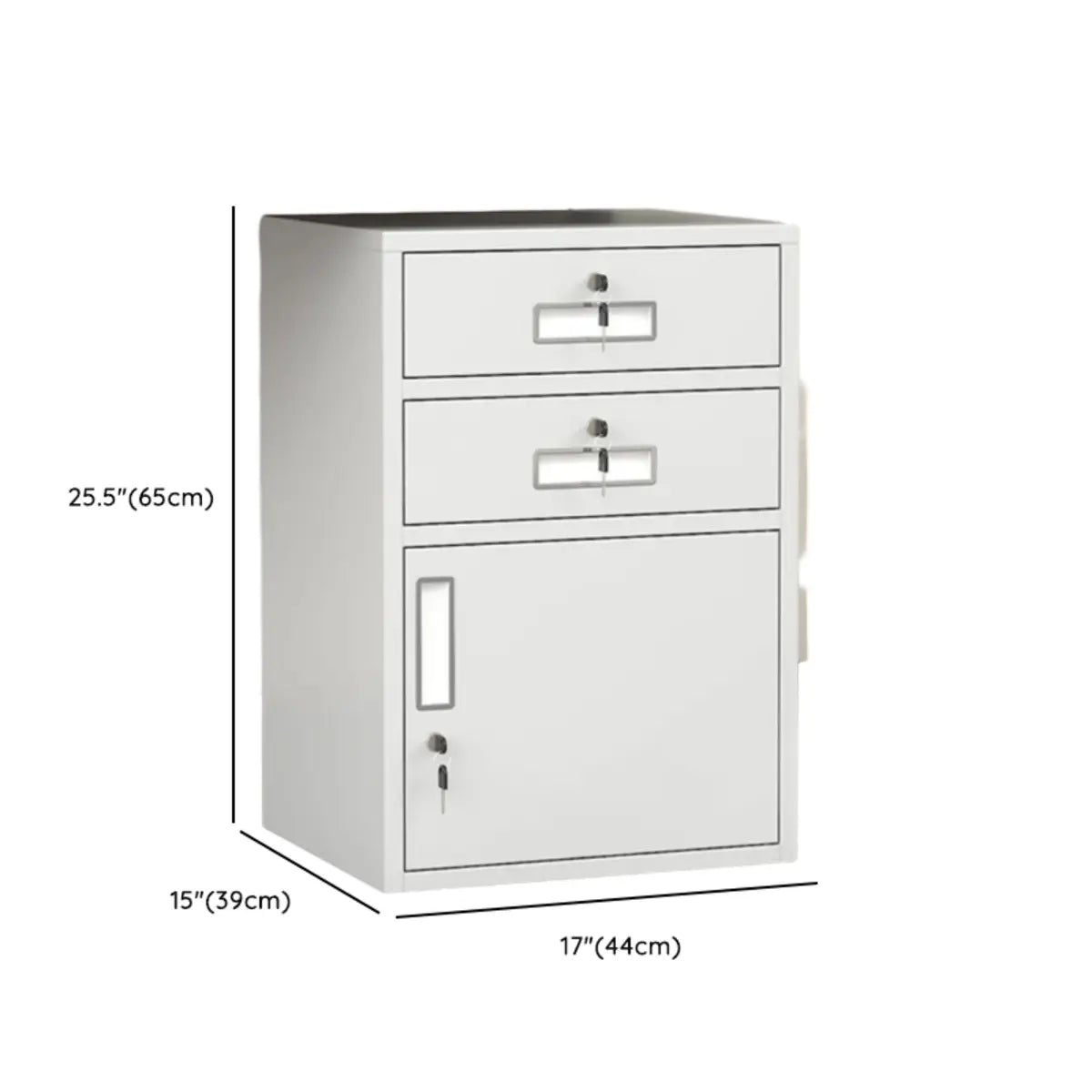 Rectangle Grey Steel Lockable Compact Filing Cabinet Image - 9