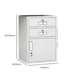 Rectangle Grey Steel Lockable Compact Filing Cabinet Image - 9