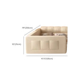 Rectangle Leather White Full Storage Daybed with Guardrail #size