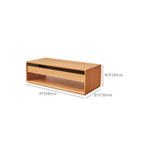 Rectangle Light Cherry Wood Drawers Block Coffee Table #size