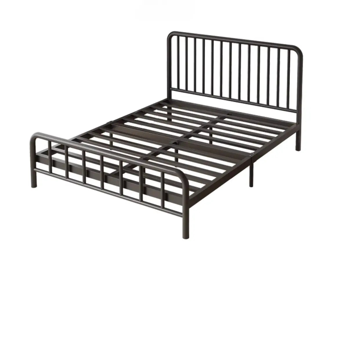 Rectangle Metal Black Queen Open-Frame Bed with Headboard Image - 2