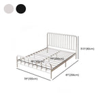 Rectangle Metal Black Queen Open-Frame Bed with Headboard #size