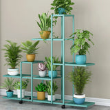 Rectangle Metal Rolling Indoor Crate Plant Stand White Image - 9