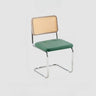 Rectangle Rattan Back Leather Cantilever Dining Chair Image - 5