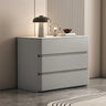 Rectangle Sintered Stone Cream 3-Drawer Bedside Cabinet Image - 7