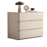 Rectangle Sintered Stone Cream 3-Drawer Bedside Cabinet Image - 8